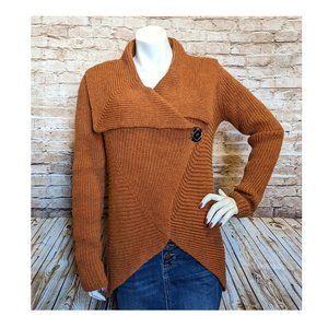 Elisabetta Collection Asymmetric Cardigan Sweater Wms Sz M Italy Wool Blend